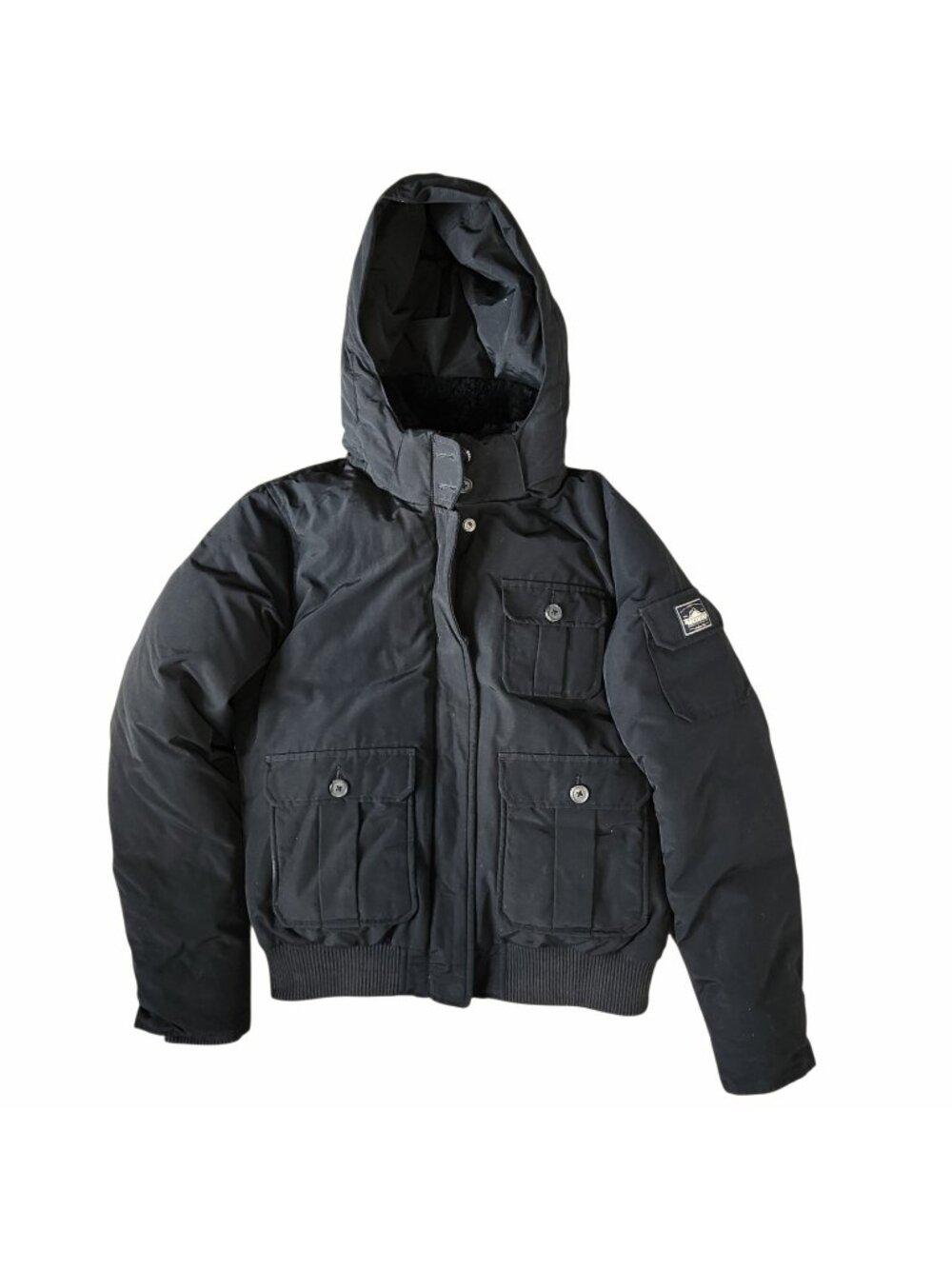 Penfield Women's M Black 60/40 Down Jacket Shearling Hood 80/20 Down